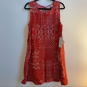 Rachel Zoe Bandana Style Red Linen Dress - Sz XL - NWT